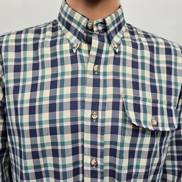 Vintage GANT Fox Hunt Plaid Shirt Men L Buttoned Pocket Button Down Long Sleeve - Picture 2 of 10